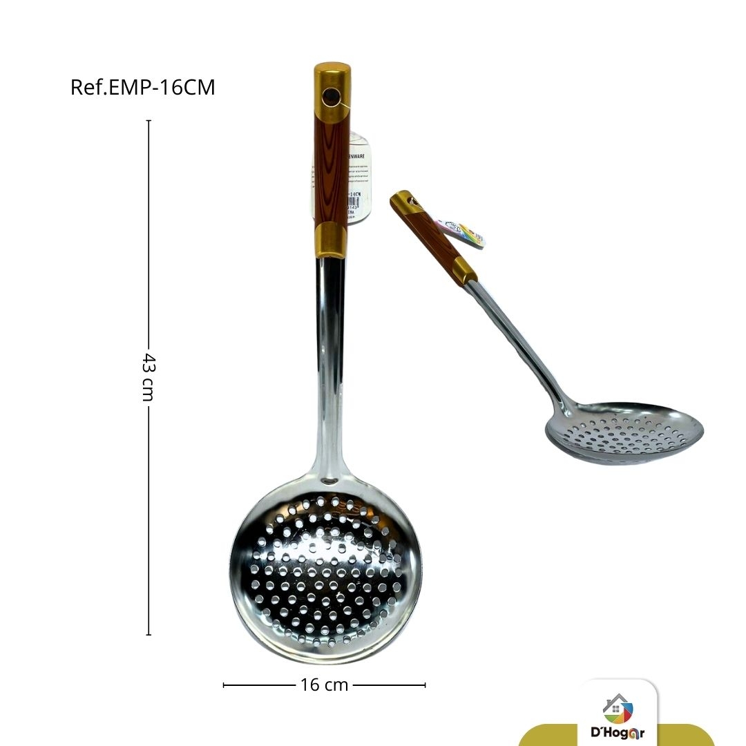 ESPUMADERA DE FRITOS 16CM ACERO 201 M/CAFE REF EMP-16CM