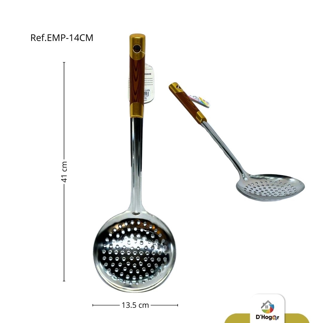 ESPUMADERA DE FRITOS 14CM ACERO 201 M/CAFE REF EMP-14CM