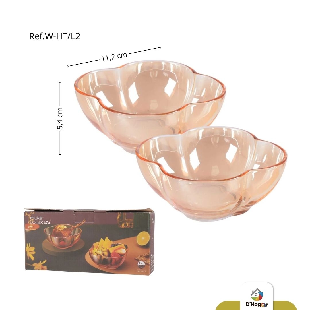 BOWL EN VIDRIO PEQ SET X2 300ML REF W-HT/L2