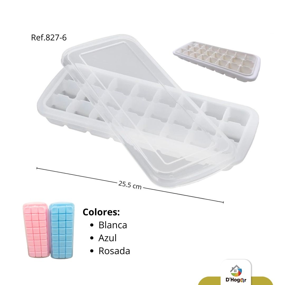 CUBETA HIELO SILICONA CON TAPA REF 827-6