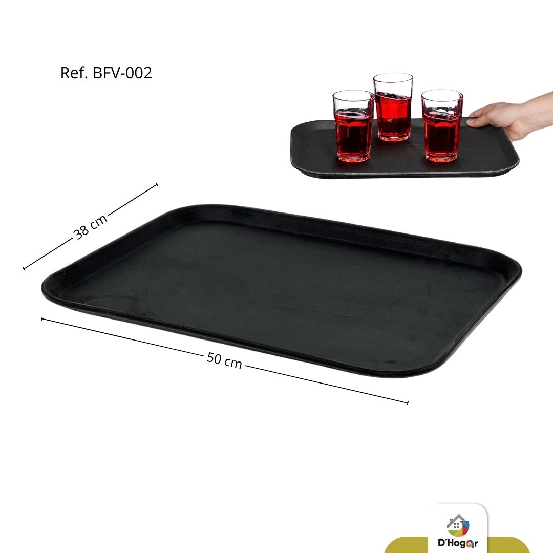 BANDEJA RECT ANTIDESLIZANTE,FIBRA DE VDR 51X38 CMS REF BFV-002