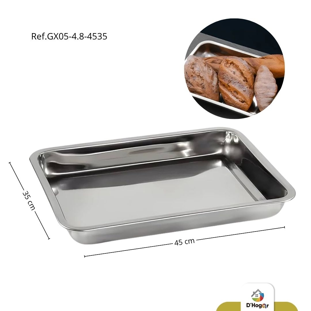 BANDEJA REFRIGERADORA 45X35X4.8CM ACERO INOX 410 REF GX05-4.8-4535