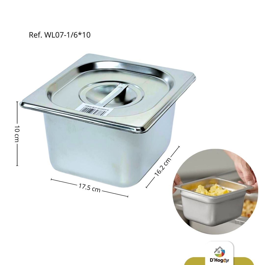 AZAFATE GASTRONORM C/T  17.6X16.2X10CM, GROSOR: 0.7 REF WL07-1/6*10