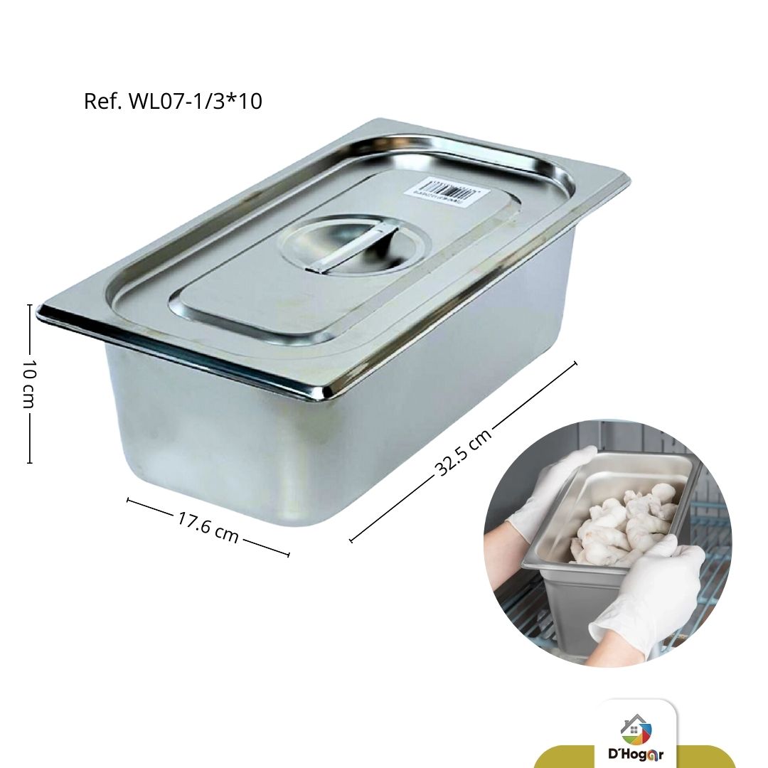 AZAFATE GASTRONORM C/T 32.5X17.6X10CM, GROSOR: 0.7 REF WL07-1/3*10