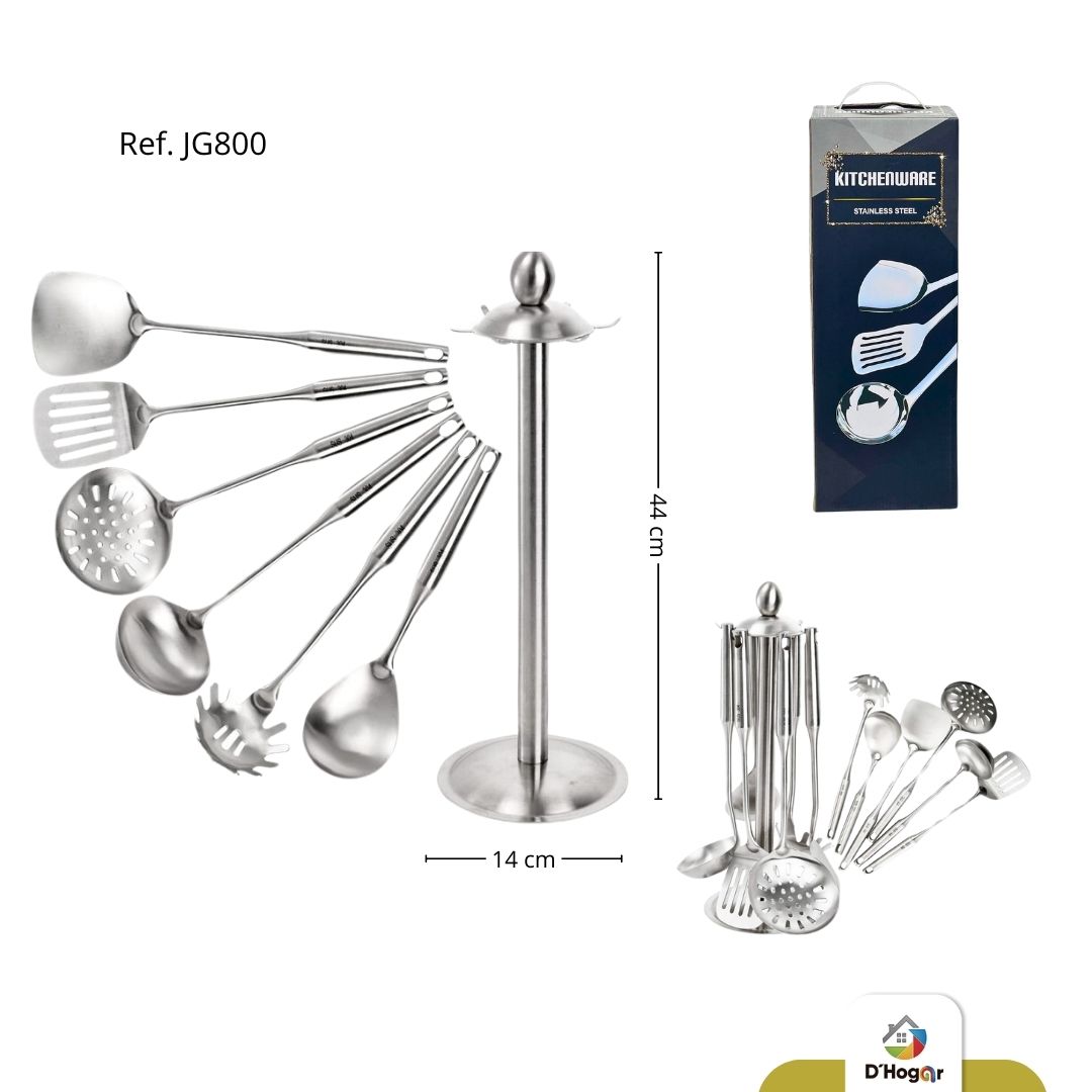 CUCHARON EN SET CON BASE PARA COLGAR,  ACERO 201  REF JG800