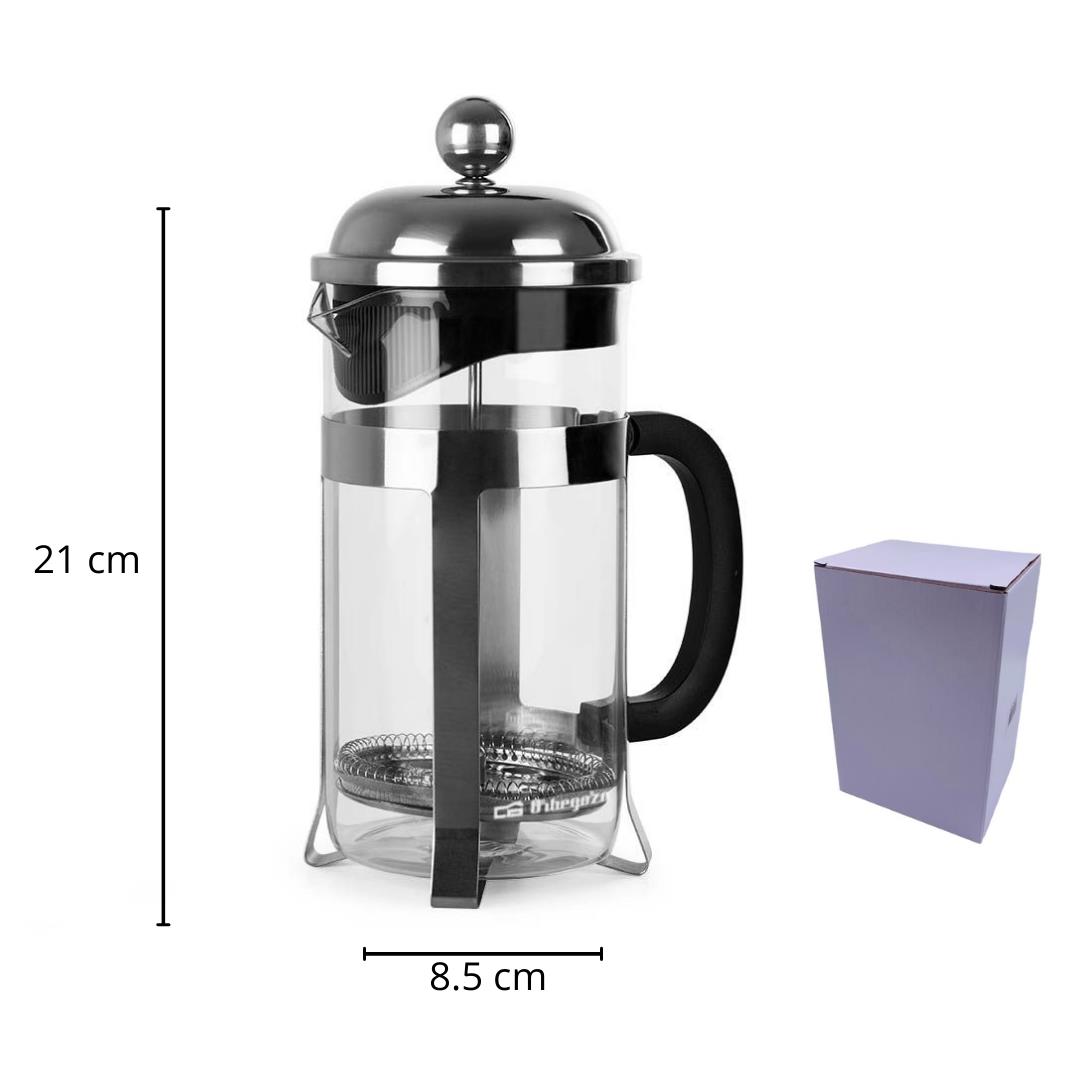 PRENSA DE CAFE PLATEADA 600ML REF B500-600P IMP