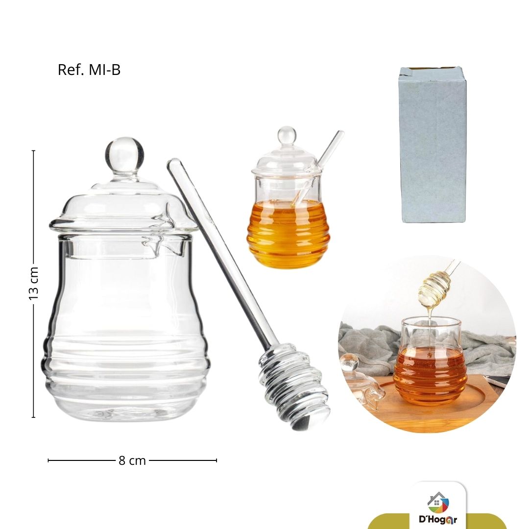 JARRA   MIELERA BOROSILICATO C/T , MEZCLADOR 200ML REF  MI-B