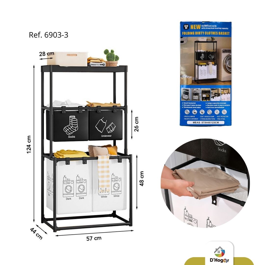 ORGANIZADOR CANASTA ROPA X 3  REF YH6903-3