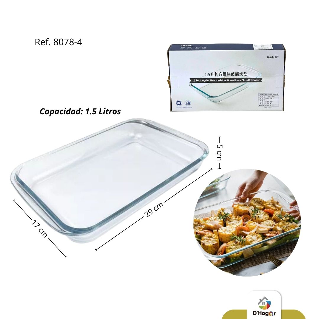 REFRACTARIA PARA HORNO, VIDRIO 1.500ML REF 8078-4,Q/HB01-2017