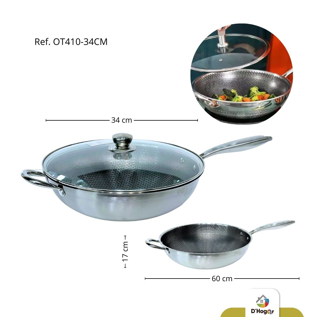 SARTEN 34CM ACERO 410  REF OT410-34CM