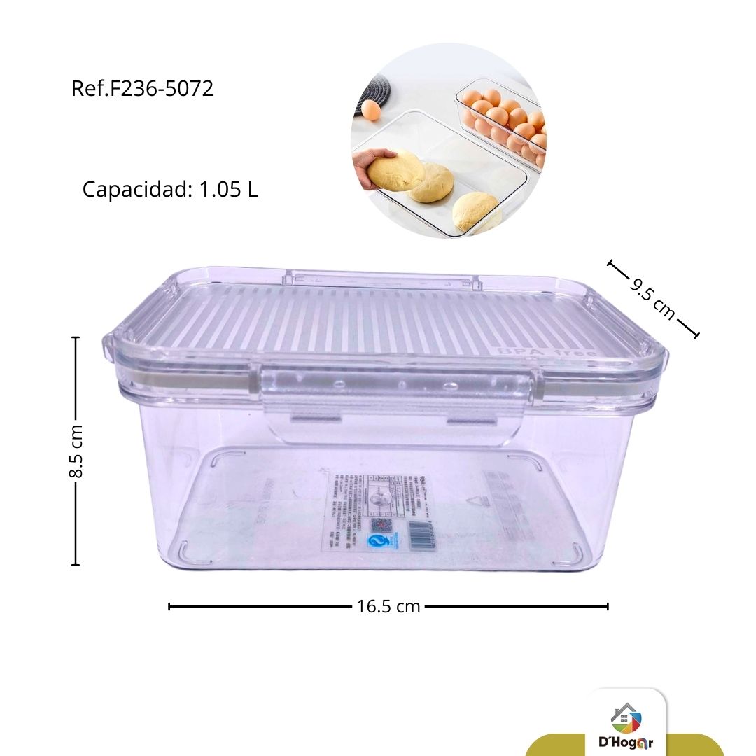 ORGANIZADOR ACRILICO CON TAPA 1050 ML REF F236-5072