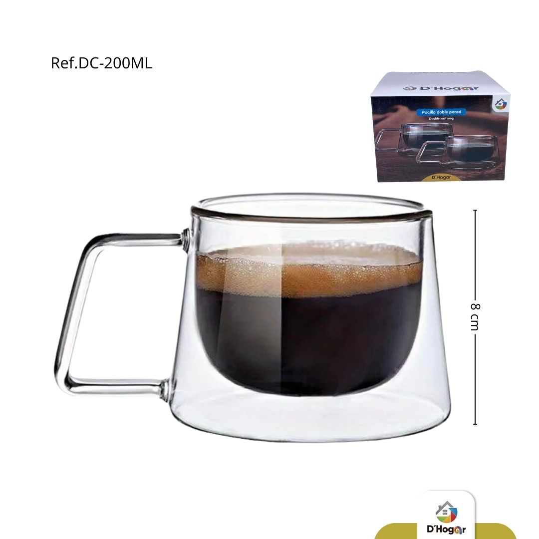 POCILLO DOBLE PARED BOROSILICATO REF DC-200ML 