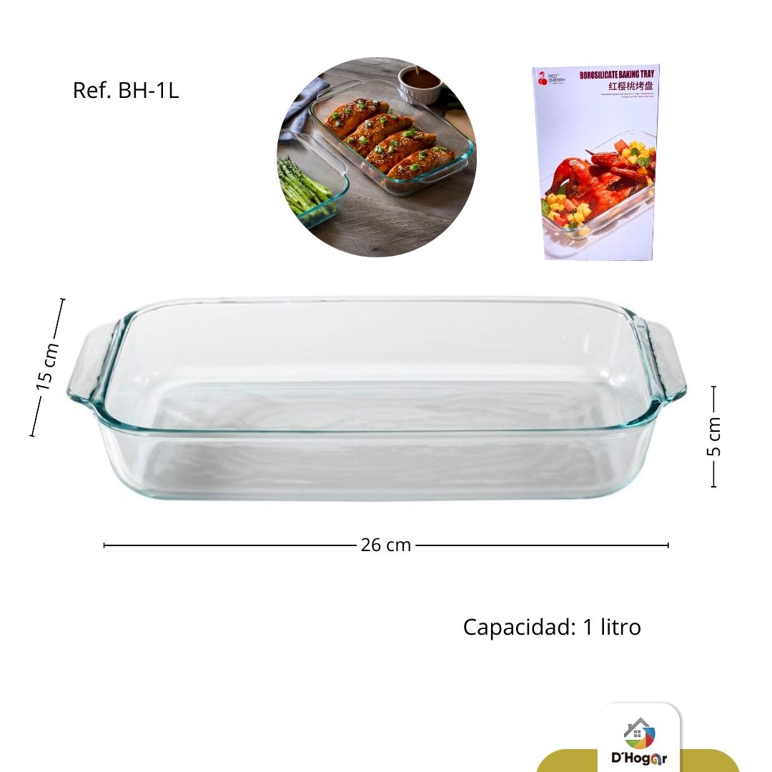 REFRACTARIA PARA  HORNO, VIDRIO  1.000ML REF BH-1L,HMLP-10-C