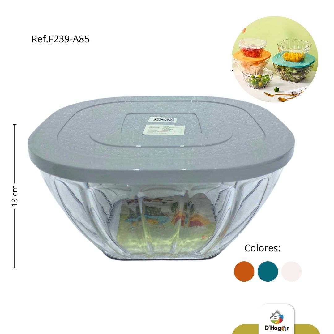 RECIPIENTE ENSALADERA PLAST C/T RED F239-A85