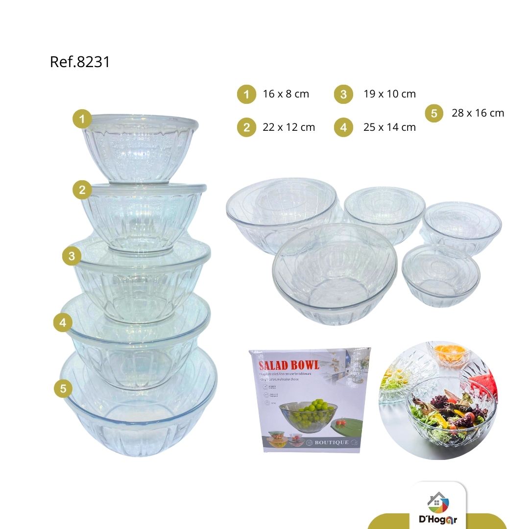 RECIPIENTE PLASTICO C/TAPA X5 TRANSPARENTE REF 8231