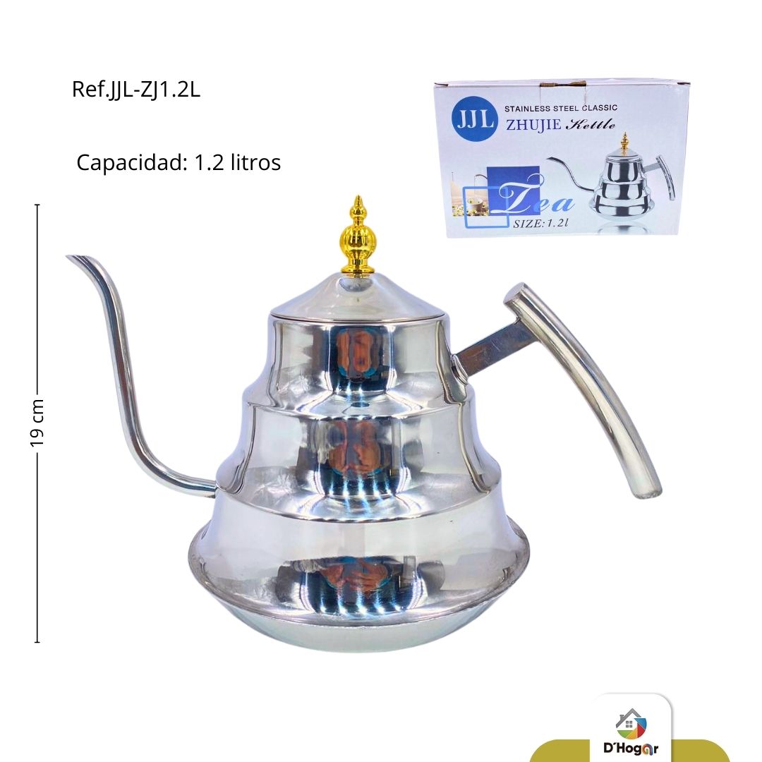 TETERA MET 1,2 LITROS ACEROS INOXIDABLE REF JJL-ZJ1,2L